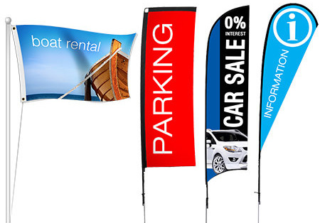 Banners custom flags examples