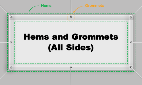 All 4 Sides Hems & Grommets Example