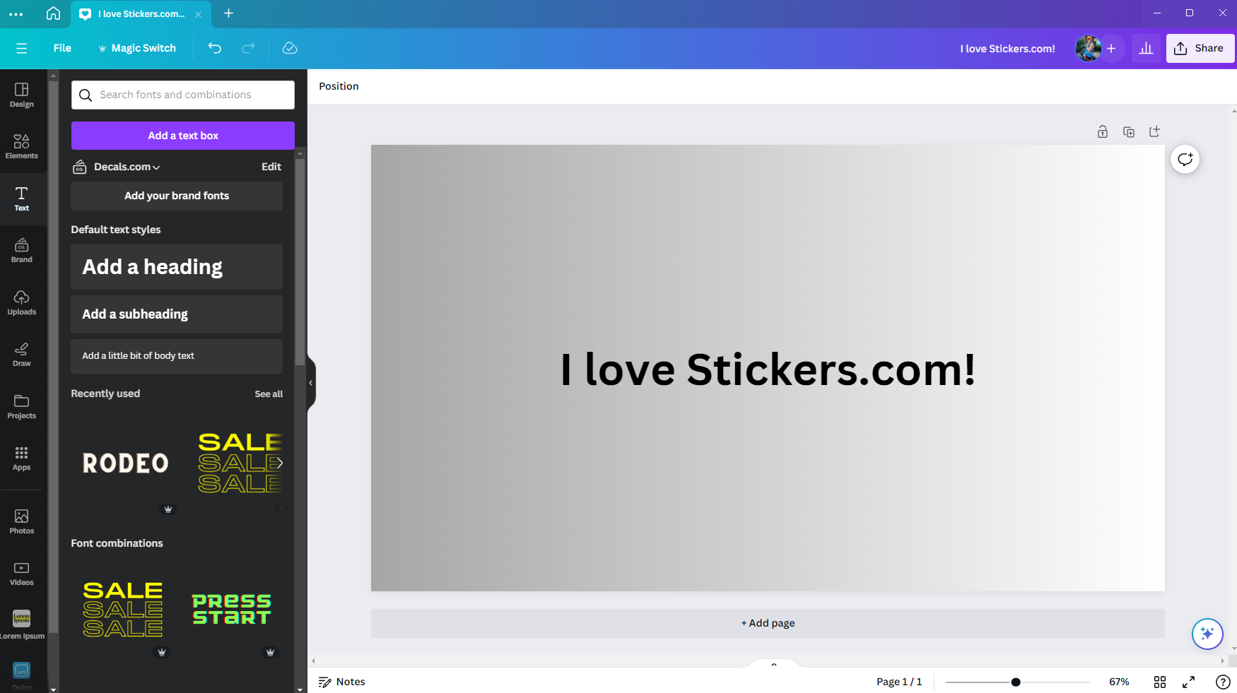 Adding text boxes in Canva | Stickers.com