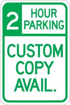 Custom 2 Hour Parking Sign - AR-161 | Streetsigns.com