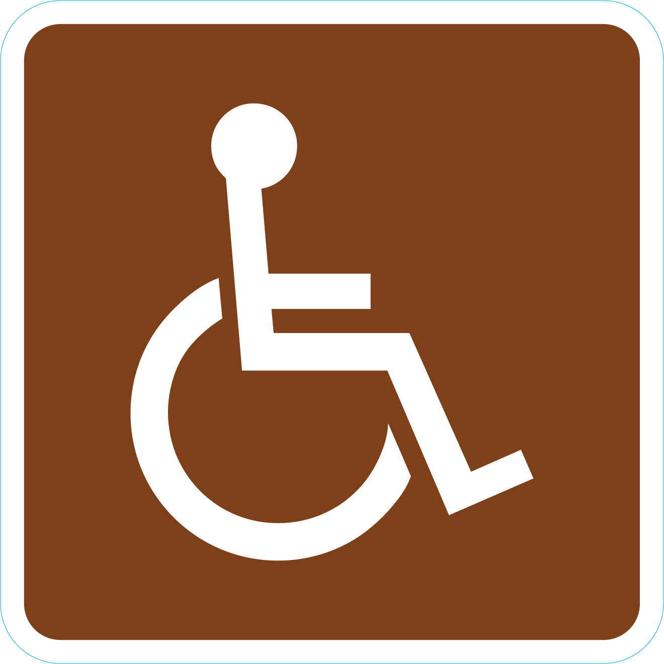 Brown Handicap Accessible Symbol Sign | Streetsigns.com