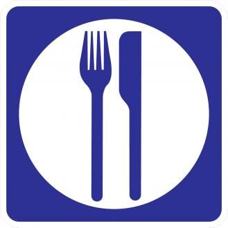 Blue Food Symbol Sign | Streetsigns.com