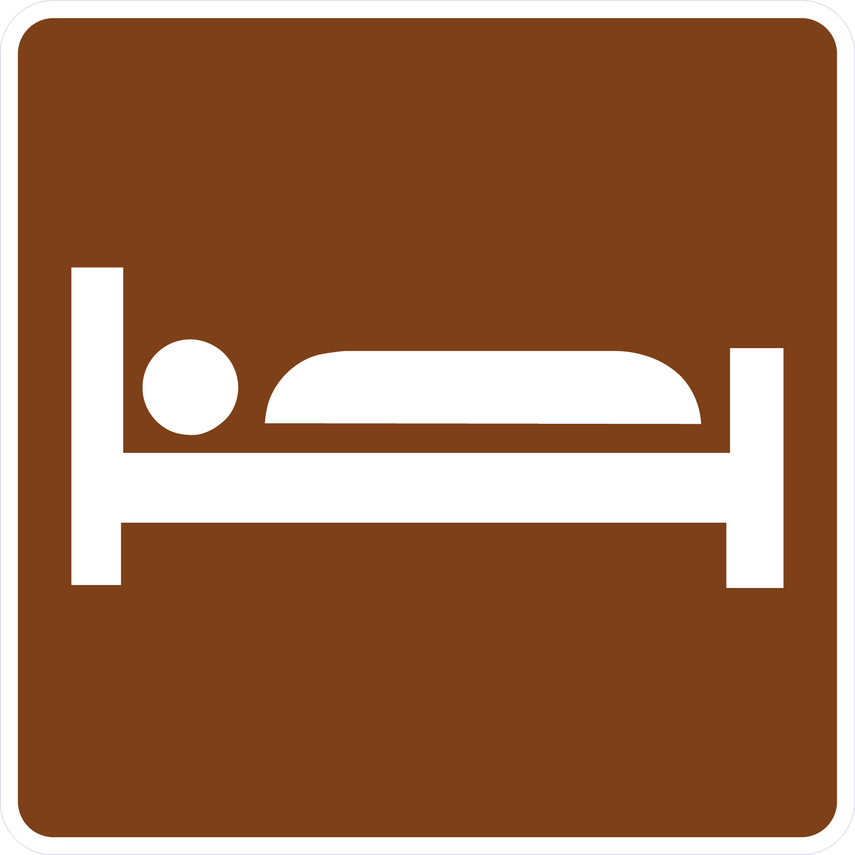 Brown Lodging Symbol Sign | Streetsigns.com