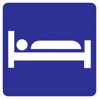 Blue Lodging Symbol Sign | Streetsigns.com