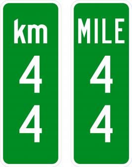 Custom Milepost 2 Digit Sign in km and miles | Streetsigns.com