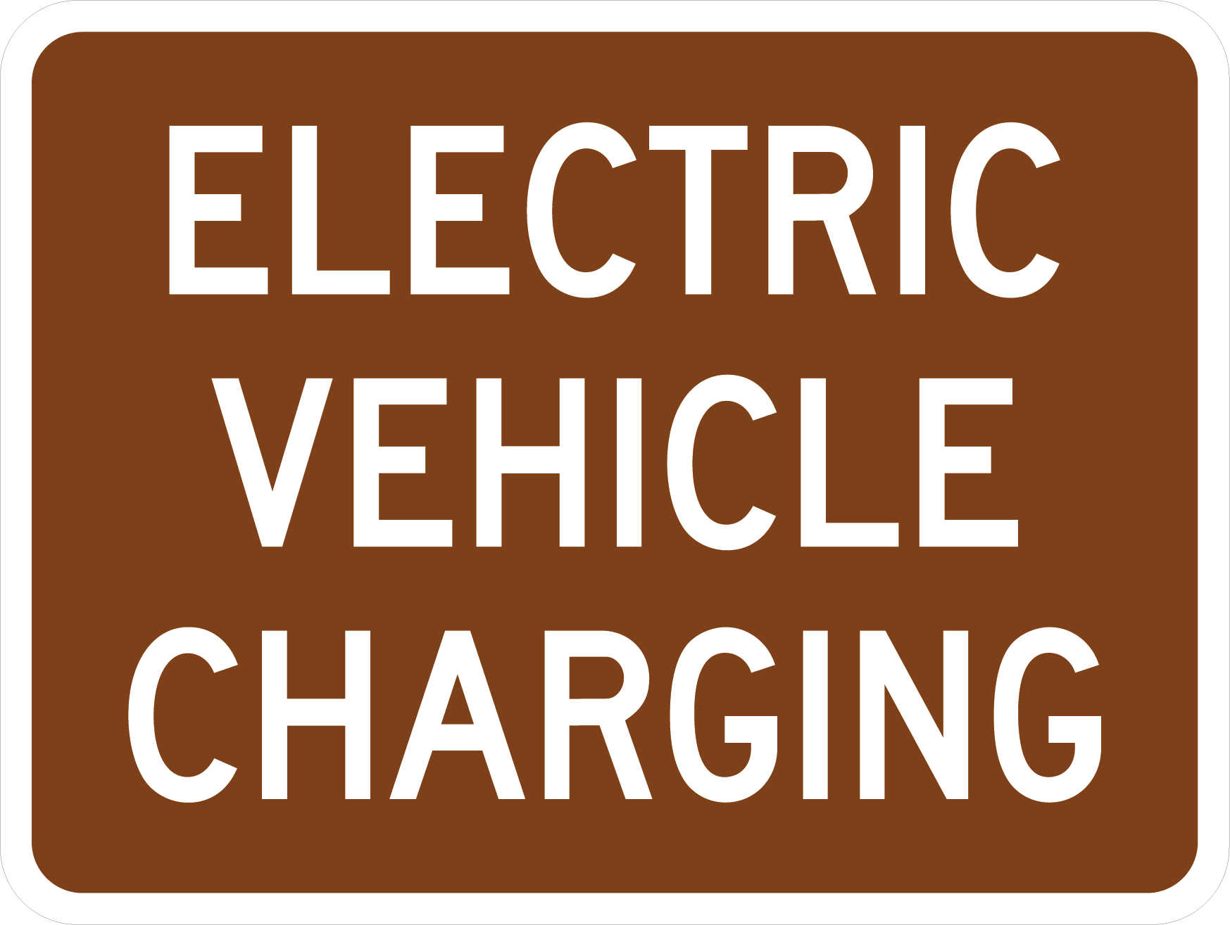 Brown Electric Vehicle Charging Sign | Streetsigns.com