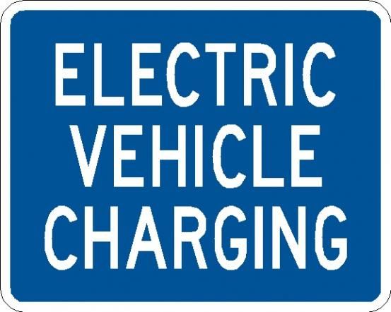 Blue Electric Vehicle Charging Sign | Streetsigns.com | Streetsigns.com