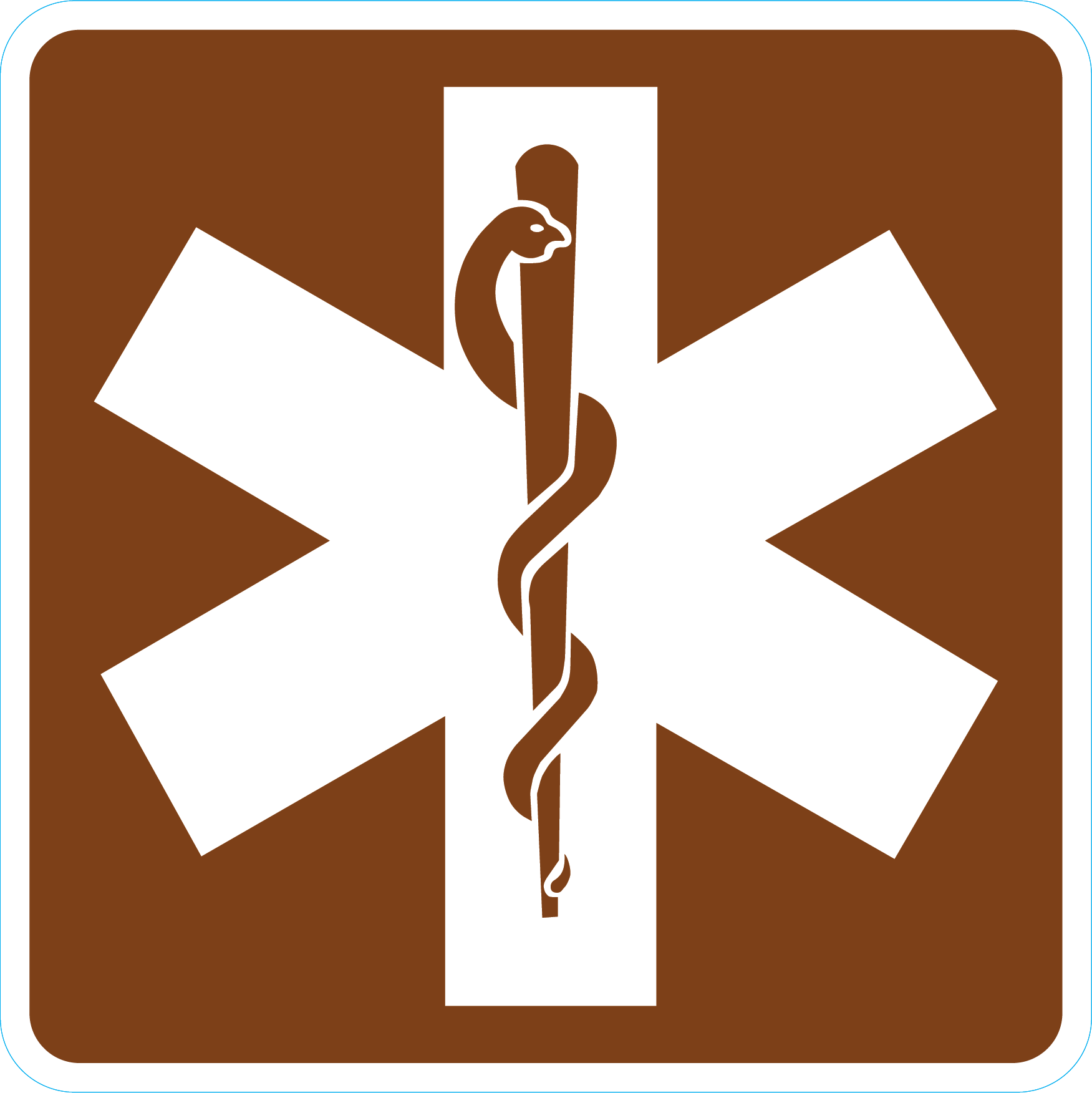 Brown Emergency Medical Services Symbol Sign | Streetsigns.com