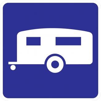 Blue Trailer Camping Symbol Sign | Streetsigns.com