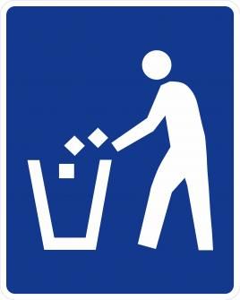 Blue Litter Container Symbol Sign | Streetsigns.com