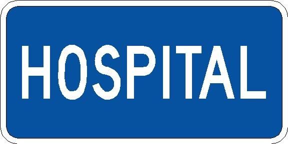 Blue Hospital (Plaque) Sign | Streetsigns.com