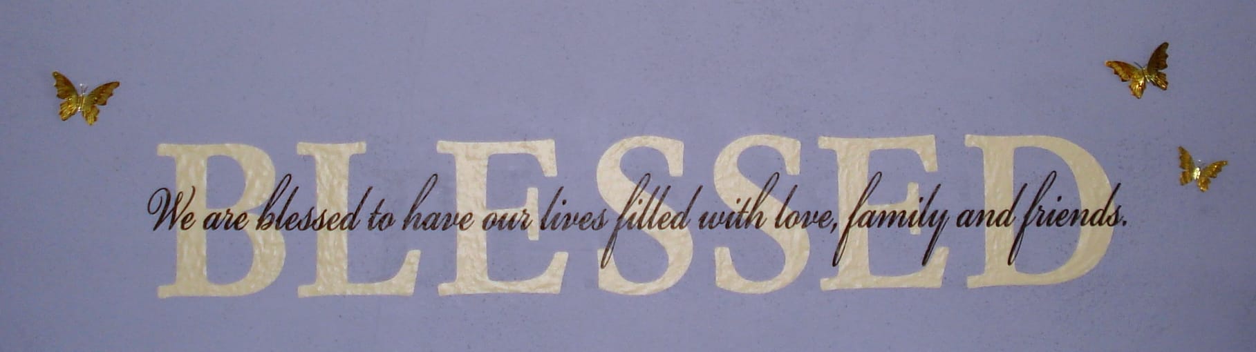 Bless Wall Graphic with blue background